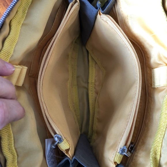 Baggallini Gray Yellow Travel Crossbody Bag - Picture 5 of 8